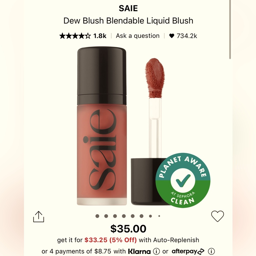 Saie Dew Blush Blendable Liquid Blush - Spicy